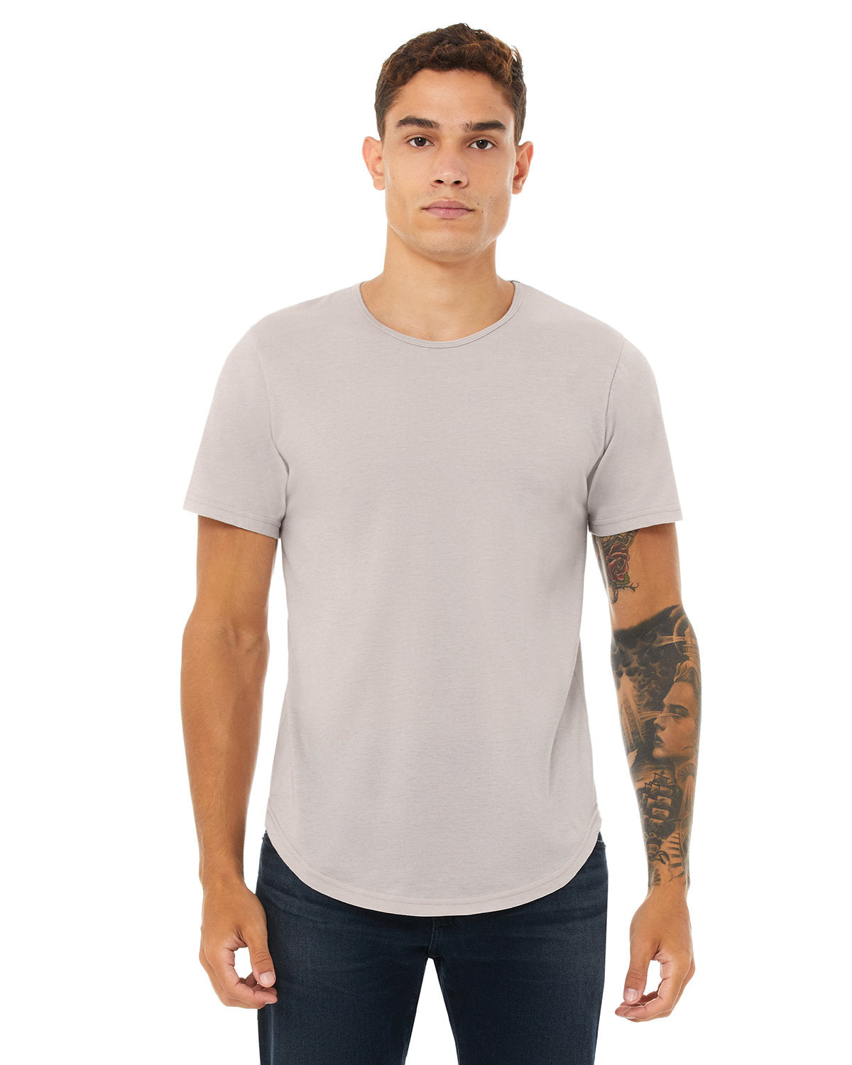 Bella + Canvas 3003C FWD Fashion Men's Curved Hem Short Sleeve T-Shirt - Soft Cotton Tee for Casual Wear, Gym & Everyday Outfits