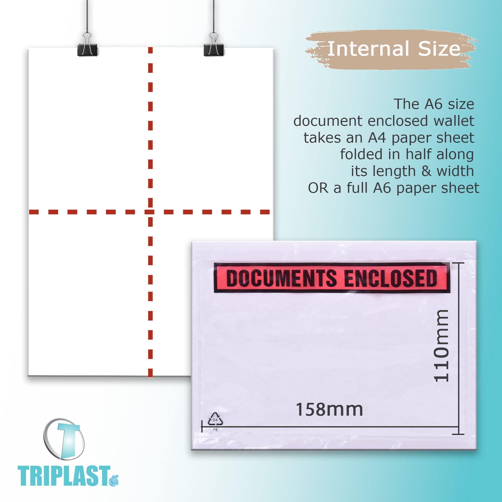 2000 Pack A6 Clear Plastic Envelopes with Peel & Seal (158x110mm) - Self-Adhesive Document Sleeves for Invoices, Packing Lists & Shipping Labels - Perfect for Ecommerce, Logistics & Office Organization
