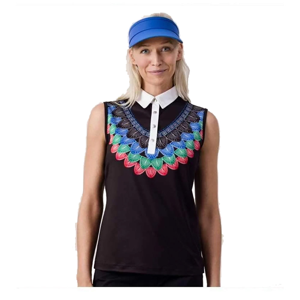 Women's Geometric Print Golf Polo Shirt - Breathable Moisture-Wicking Activewear for Golf, Tennis & Casual Wear | Daily Sports Sevil Collection