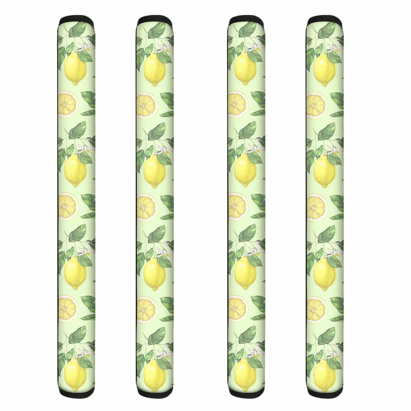 4-Pack Lemon Leaf Refrigerator Handle Covers - Non-Slip Polyester Fabric Grip Protectors for Oven, Fridge & Dishwasher - Kitchen Decor & Safety Accessories (Perfect for Home, RV & Office Use)