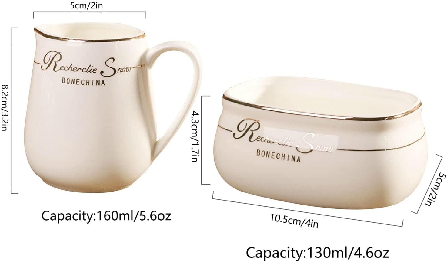 Premium Ceramic Sugar Bowl with Lid and Milk Jug - Elegant Coffee Creamer and Sugar Set - White Ceramic Serving Set for Tea, Coffee, and Dessert Tables - Perfect for Home, Cafe, and Restaurant Use