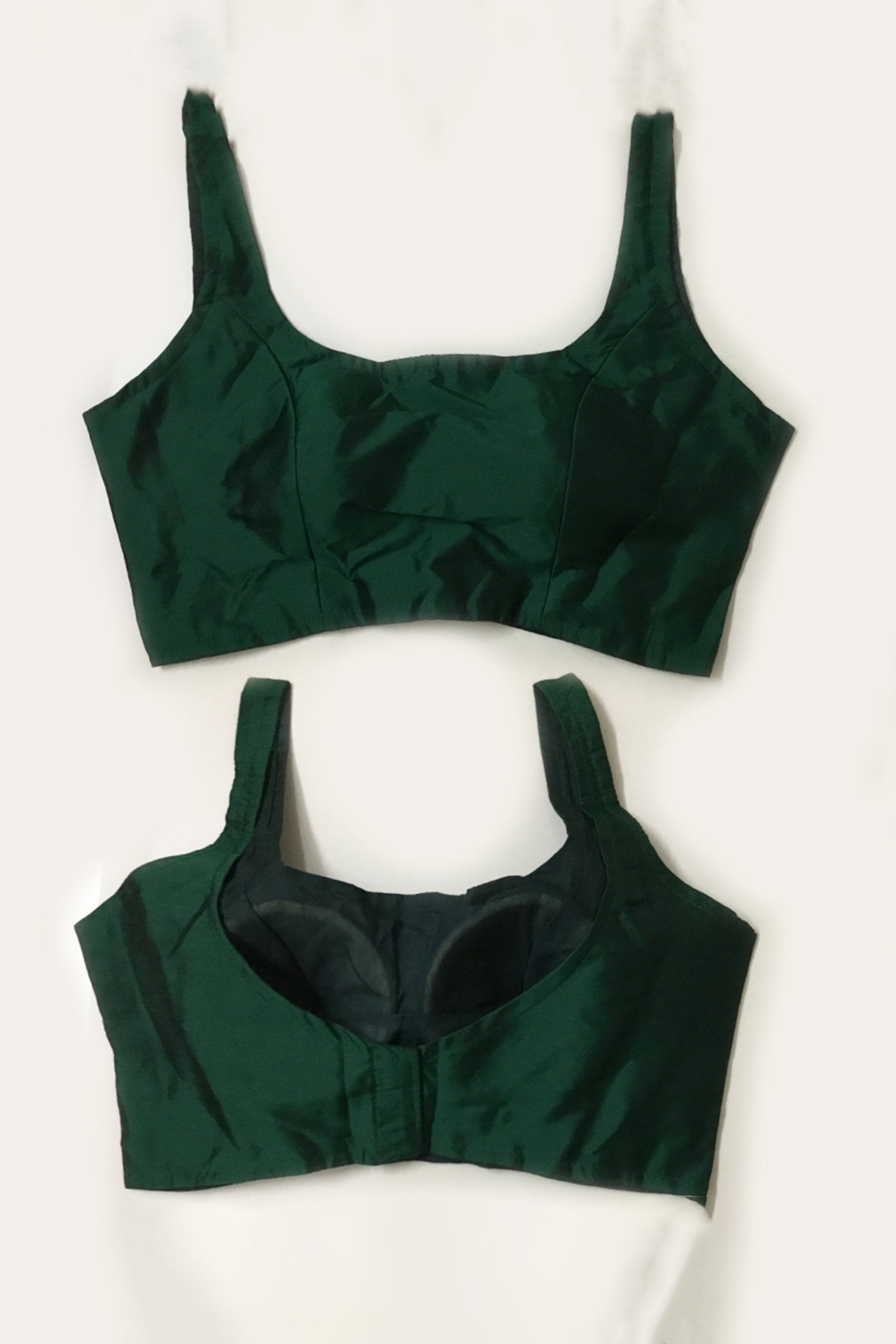 Elegant Dark Green Silk Blouse for Women - Soft & Comfortable Casual Wear (Design 273) | Perfect for Office, Date Night & Special Occasions