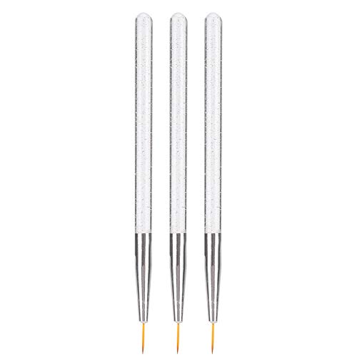3Pcs Nail Art Liner Brushes Set - Professional Nail Painting & Drawing Tools for DIY Manicure, Nail Design Brush Pens (White) - Perfect for Salon, Home Use & Nail Art Enthusiasts