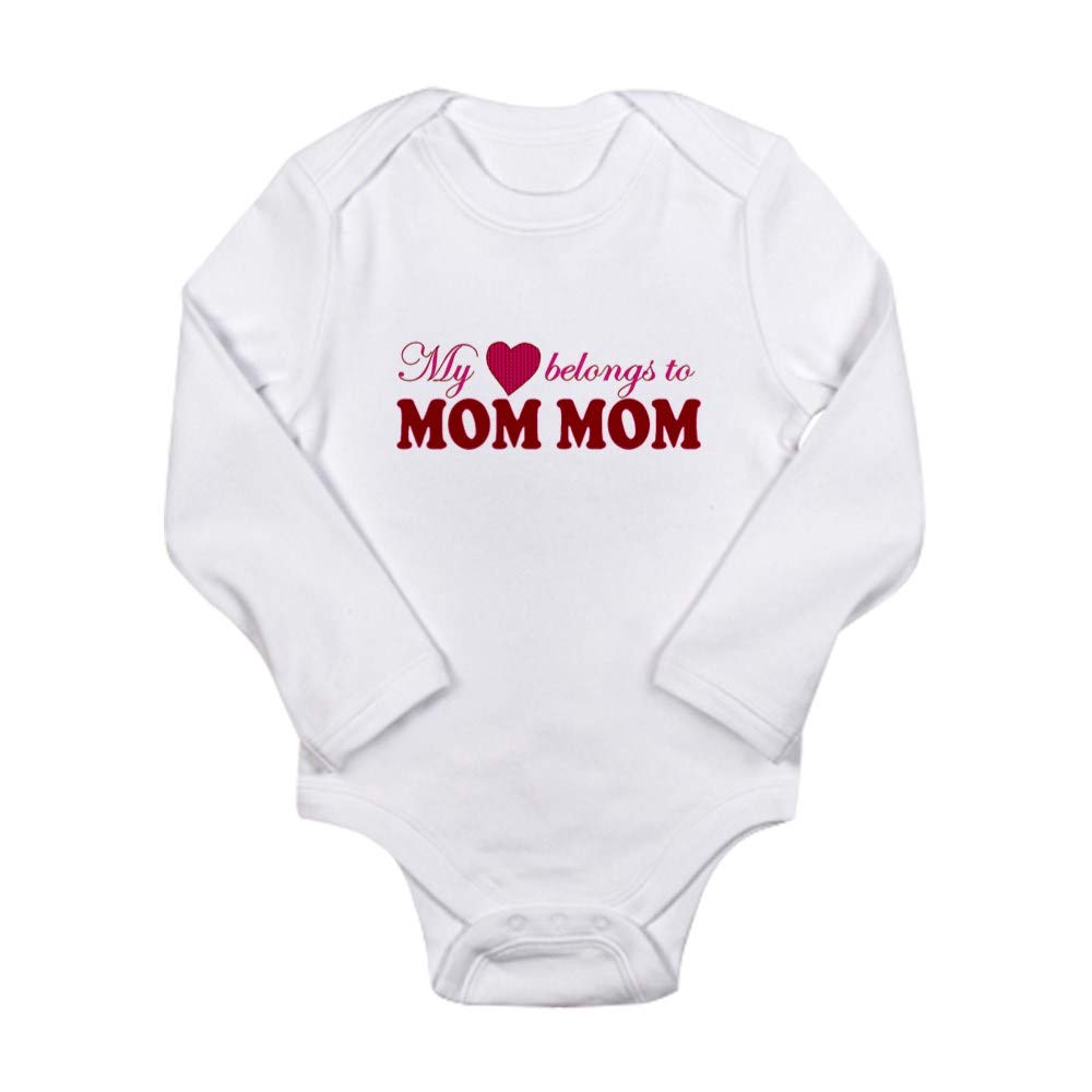 Heart Mom Baby Bodysuit - Soft Cotton Infant Onesie for Newborns & Toddlers - Perfect for Mother's Day, Family Photos & Everyday Wear