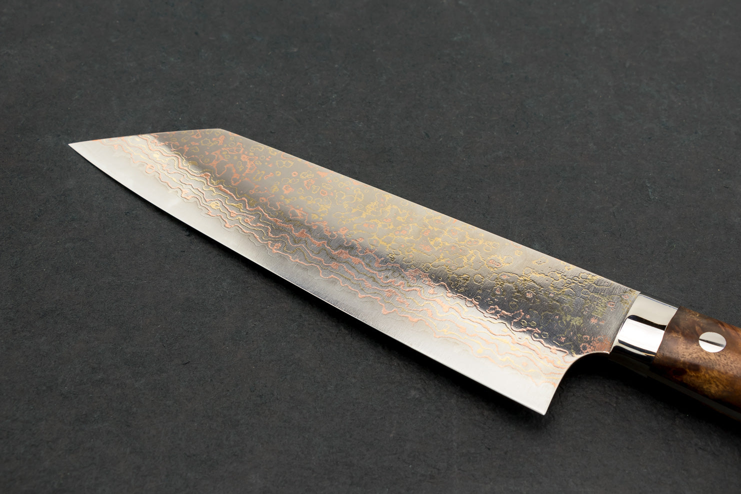 Takeshi Saji VG10W Rainbow Damascus Western Bunka Knife 180mm - Premium Japanese Kitchen Knife for Slicing, Dicing & Precision Cooking