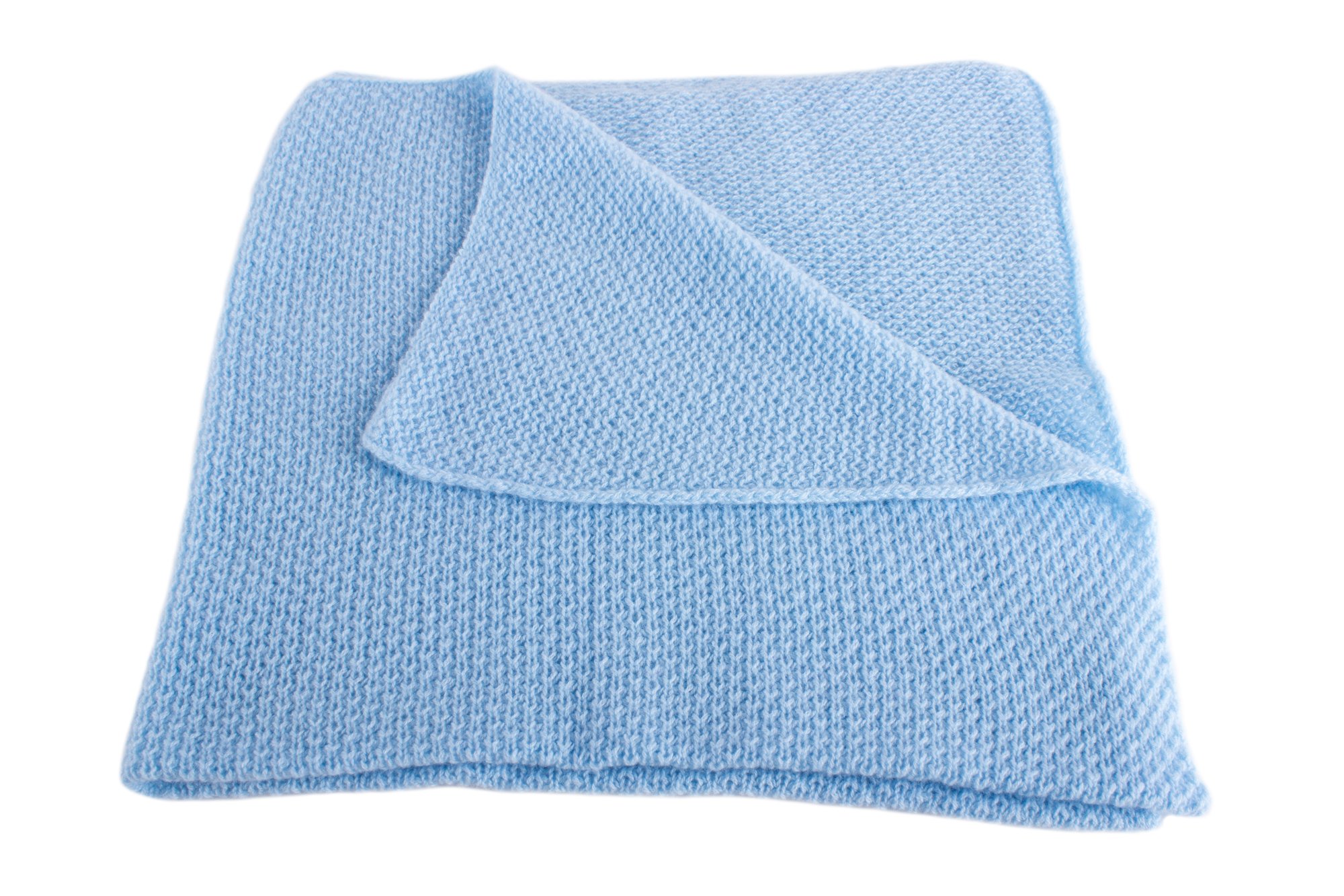 Premium 100% Cashmere Baby Blanket for Boys - Ultra Soft Handmade in Scotland - 'Baby Blue' - Perfect for Nursery, Swaddling & Gift Giving