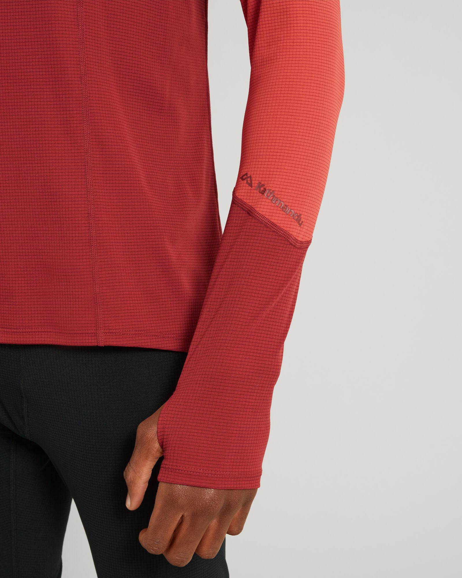 KMDAction Men's Long Sleeve Thermal Shirt - Warm Spice/Umber Color - Perfect for Hiking, Camping & Winter Outdoor Activities