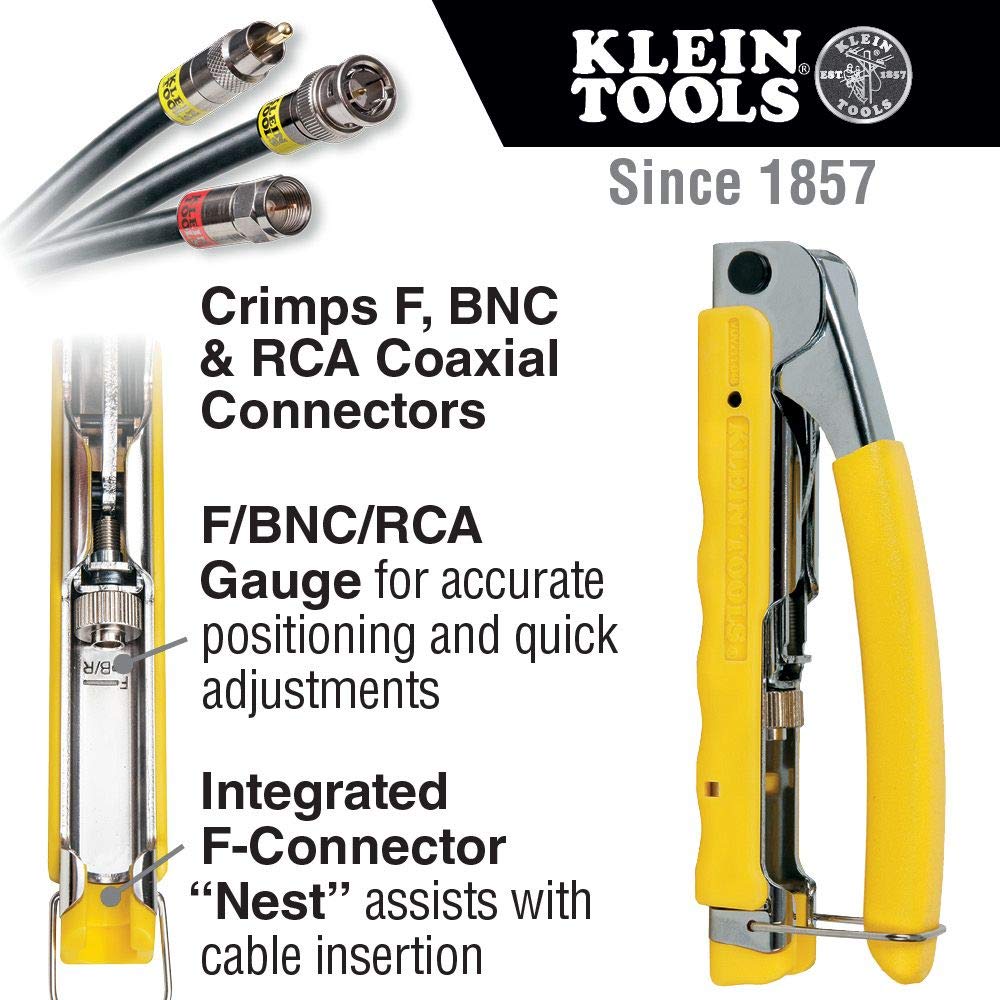 **Klein Tools VDV011-832 ProTech Coaxial Cable Installation Kit - Complete Set for Coaxial Cable Termination, Stripping & Compression - Ideal for Home Theater, CCTV & Satellite TV Setup**