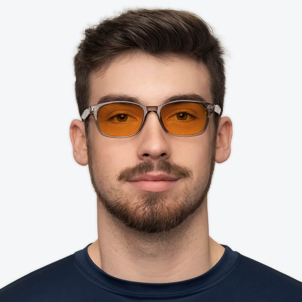 SunDown Lucent Blue Light Blocking Glasses - Pearl Grey Frame for Eye Strain Relief & Better Sleep | Perfect for Nighttime Use, Gaming, and Computer Work