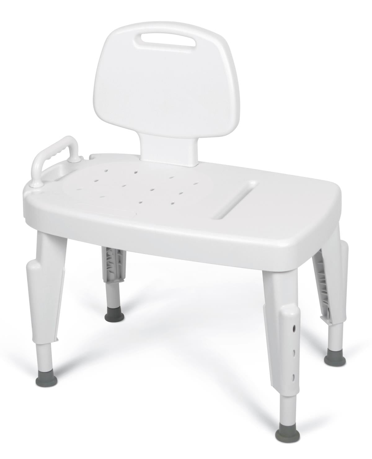 Adjustable Transfer Bench with Backrest and Armrests - Safe Shower and Bath Seat for Elderly & Disabled - Ideal for Home Healthcare and Mobility Assistance