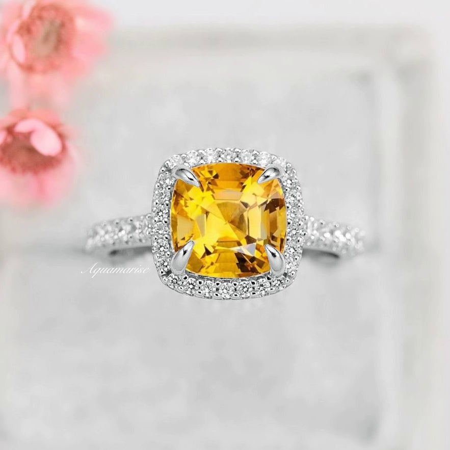 Belle Citrine Ring - Sterling Silver Jewelry for Women, Elegant Gemstone Ring for Everyday Wear & Special Occasions