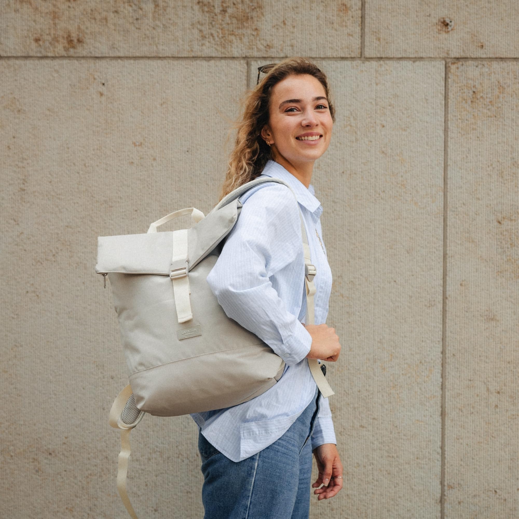 LARKSON Unisex Rolltop Backpack - 16 Inch Laptop Compartment, Padded Back Support & Water-Resistant - Perfect for Work, College, Cycling & Daily Commute