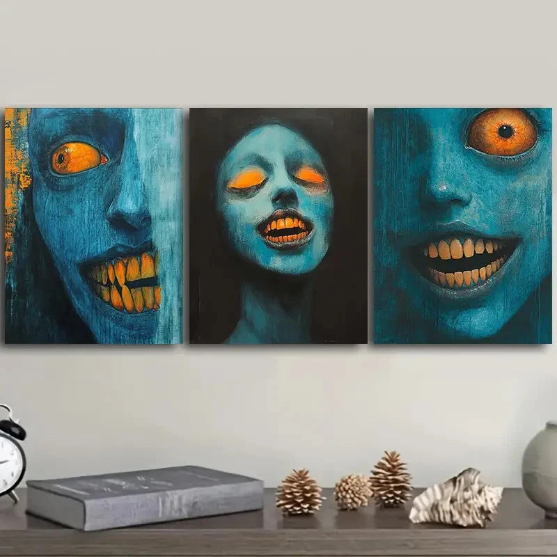 3-Piece Forest Demon Wall Art Set - Framed Canvas Prints 40x60cm (16x24in) | High-Quality Australian Made Wall Decor | Ready to Hang for Living Room, Bedroom & Office