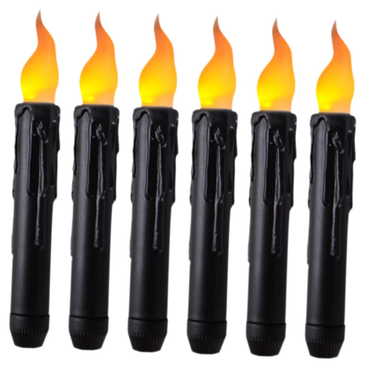 TEHAUX 6-Pack LED Taper Candles - Battery Operated Flameless Candles for Dining Table Decor, Wedding Centerpieces & Home Ambiance - Plastic PP Electric Candlesticks (Warm White)