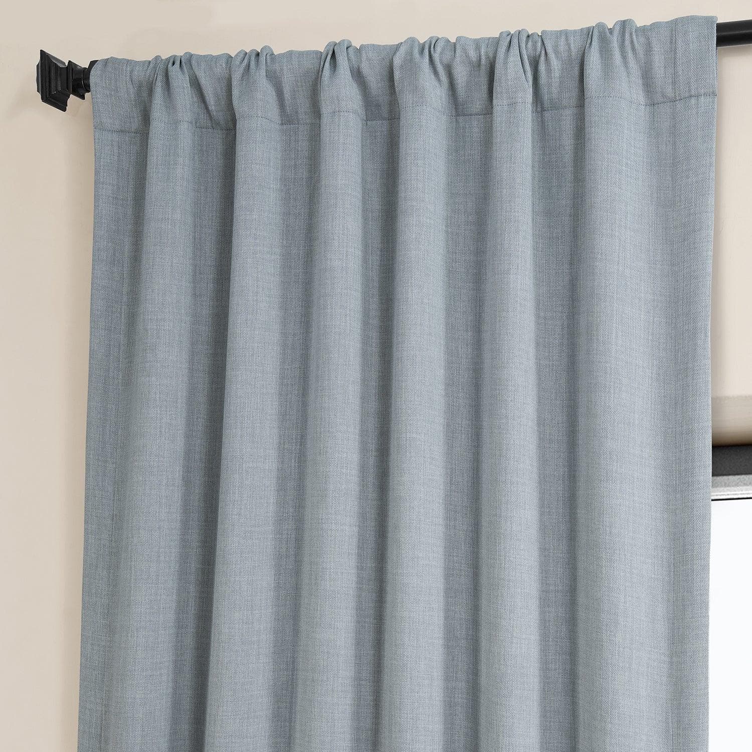 Textured Heather Grey Faux Linen Blackout Curtains for Bedroom & Living Room - Light Blocking Window Drapes for Better Sleep & Privacy