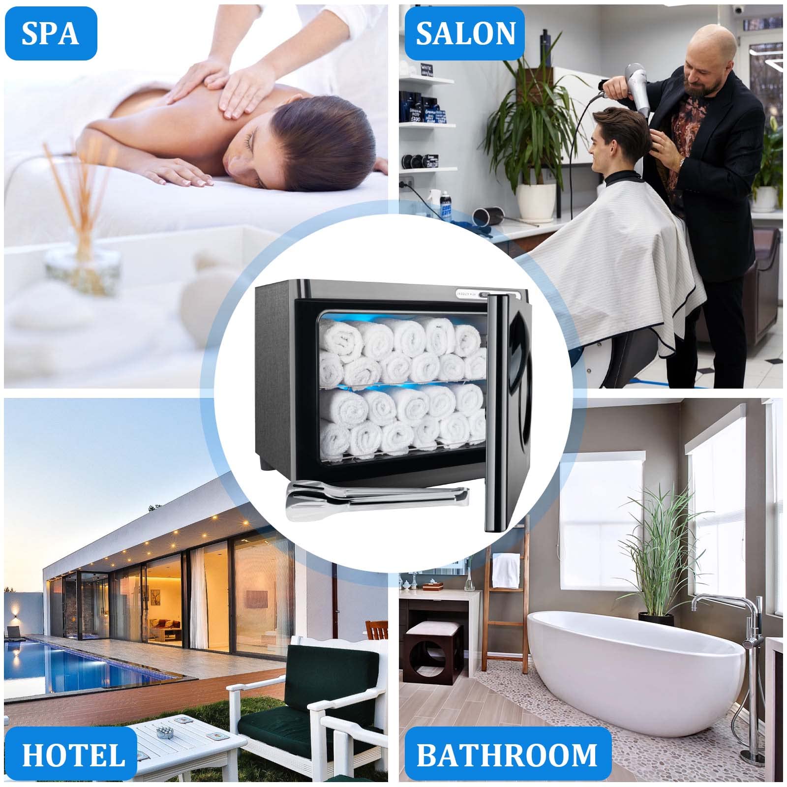 Premium 23L Large Capacity Hot Towel Warmer Cabinet with Clear Window - Professional Spa & Salon Towel Steamer for Facials, Massage, Barber Shops, Bathroom & Beauty Treatments (Black) | Perfect for Luxury Home Spa, Salon Services & Relaxation Therapy