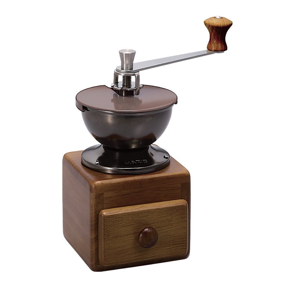 Premium Hario Small Wood & Ceramic Coffee Grinder - Handheld Manual Burr Mill for Espresso, French Press, Pour Over & Cold Brew Coffee at Home