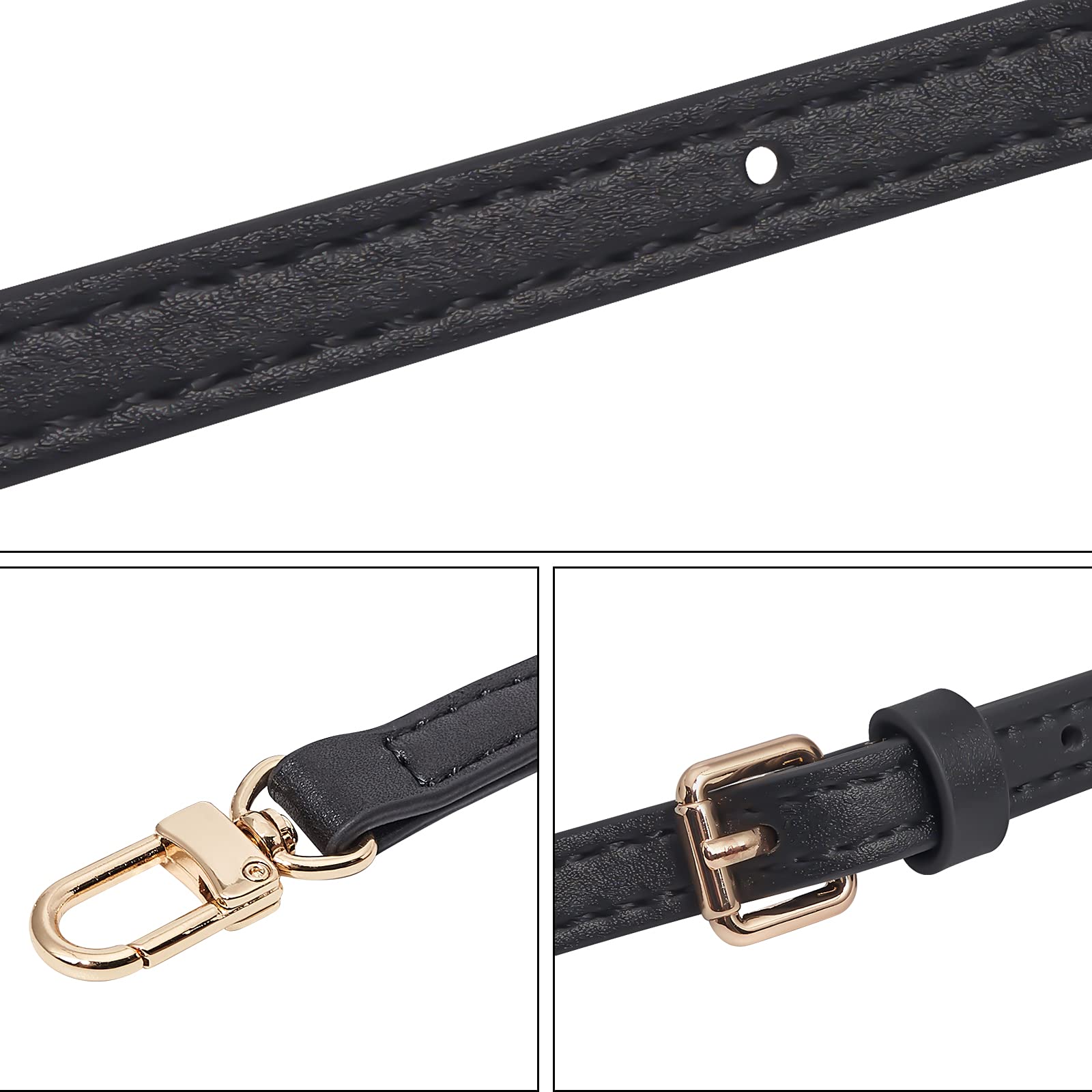 Vercord Adjustable Leather Purse Straps - Crossbody & Shoulder Handbag Replacement Accessory with Leopard Print Chain | DIY Bag Making Supplies for Women's Fashion Accessories