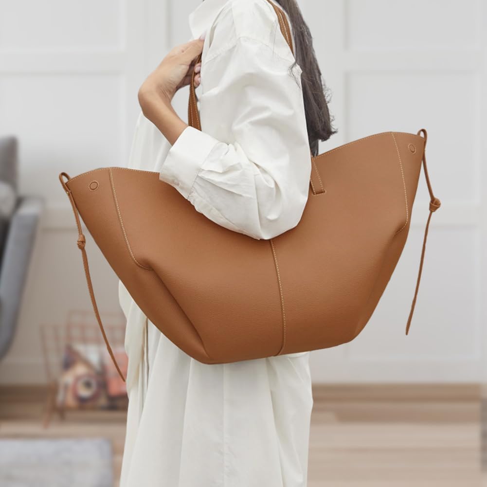 2024 Stylish Leather Tote Bags for Women - Large Work Handbag with Detachable Purse, Underarm & Dumpling Bag | Perfect for Office, Travel & Daily Use