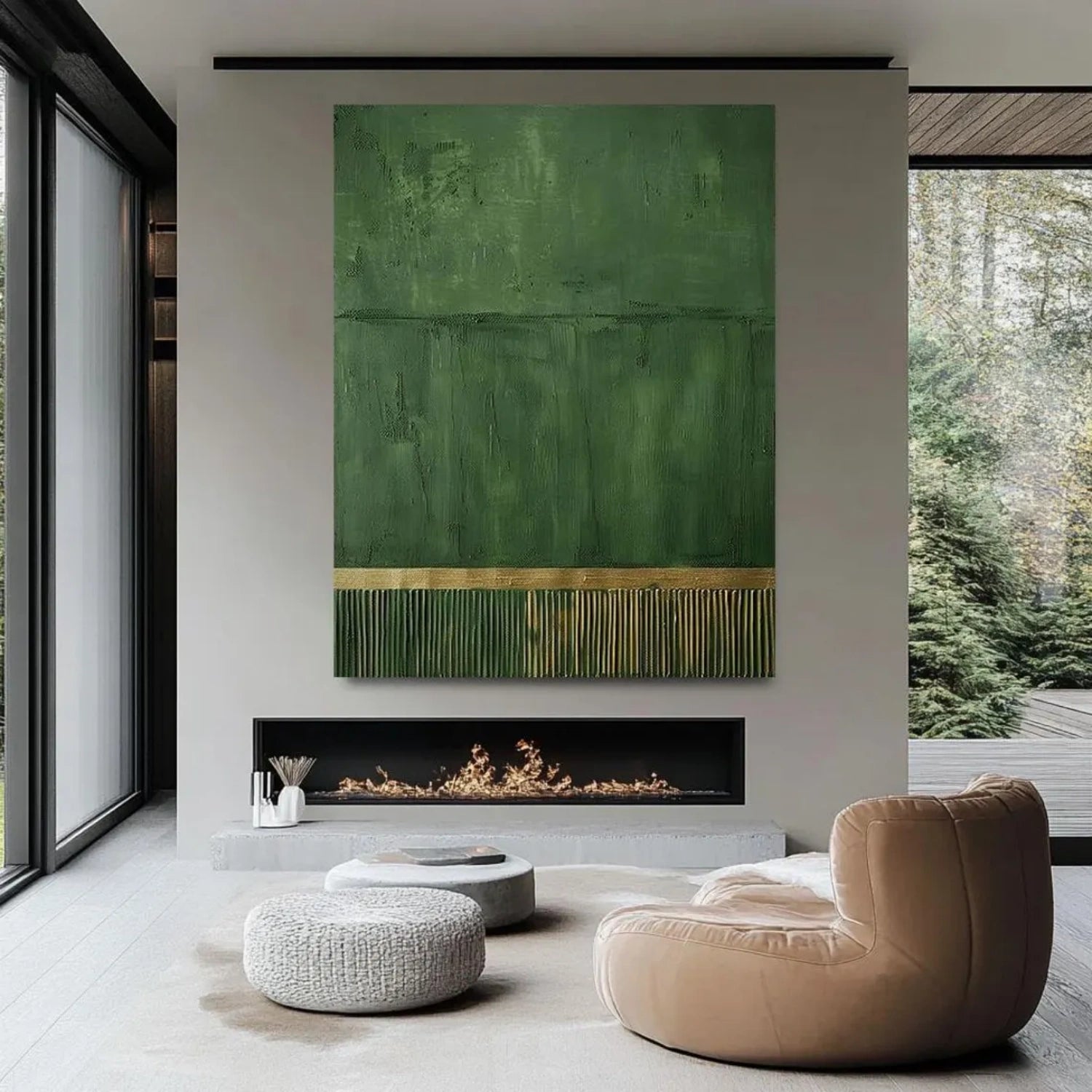 Blue & Green Abstract Wall Art Print #BG125 - Modern Home Decor for Living Room, Bedroom & Office