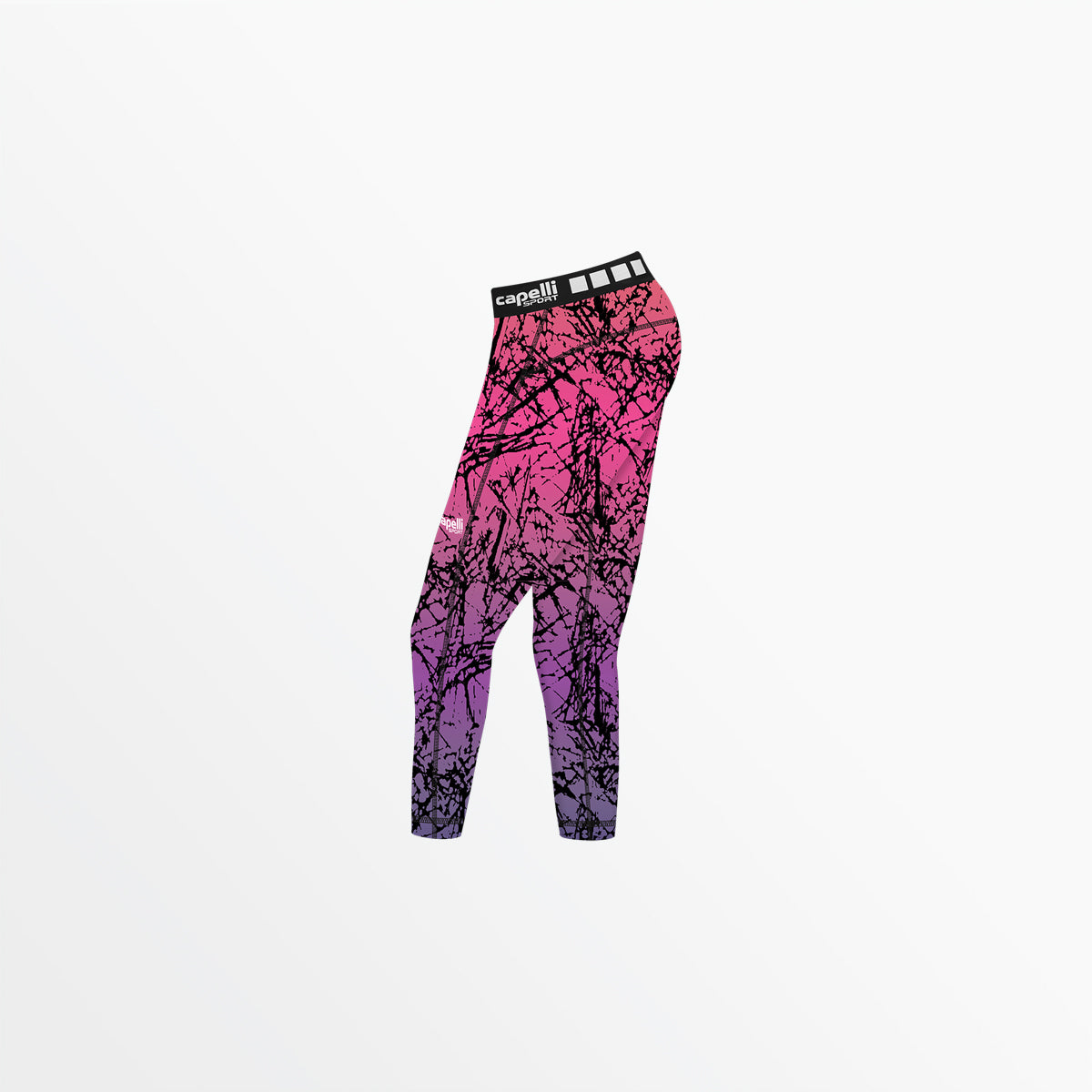 Women's 3/4 Length Distressed Ombre Performance Tights - High Waisted Workout Leggings for Yoga, Running & Gym