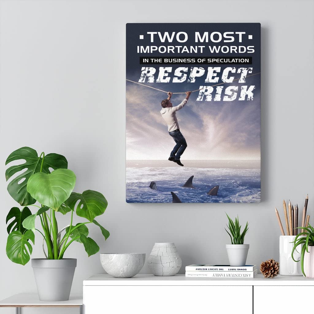 Stock Market Art Canvas Print - Speculation Trader Gift with Inspirational Quotes - Perfect Wall Decor for Office, Home & Trading Room - Unframed Wall Art for Finance Enthusiasts & Investors
