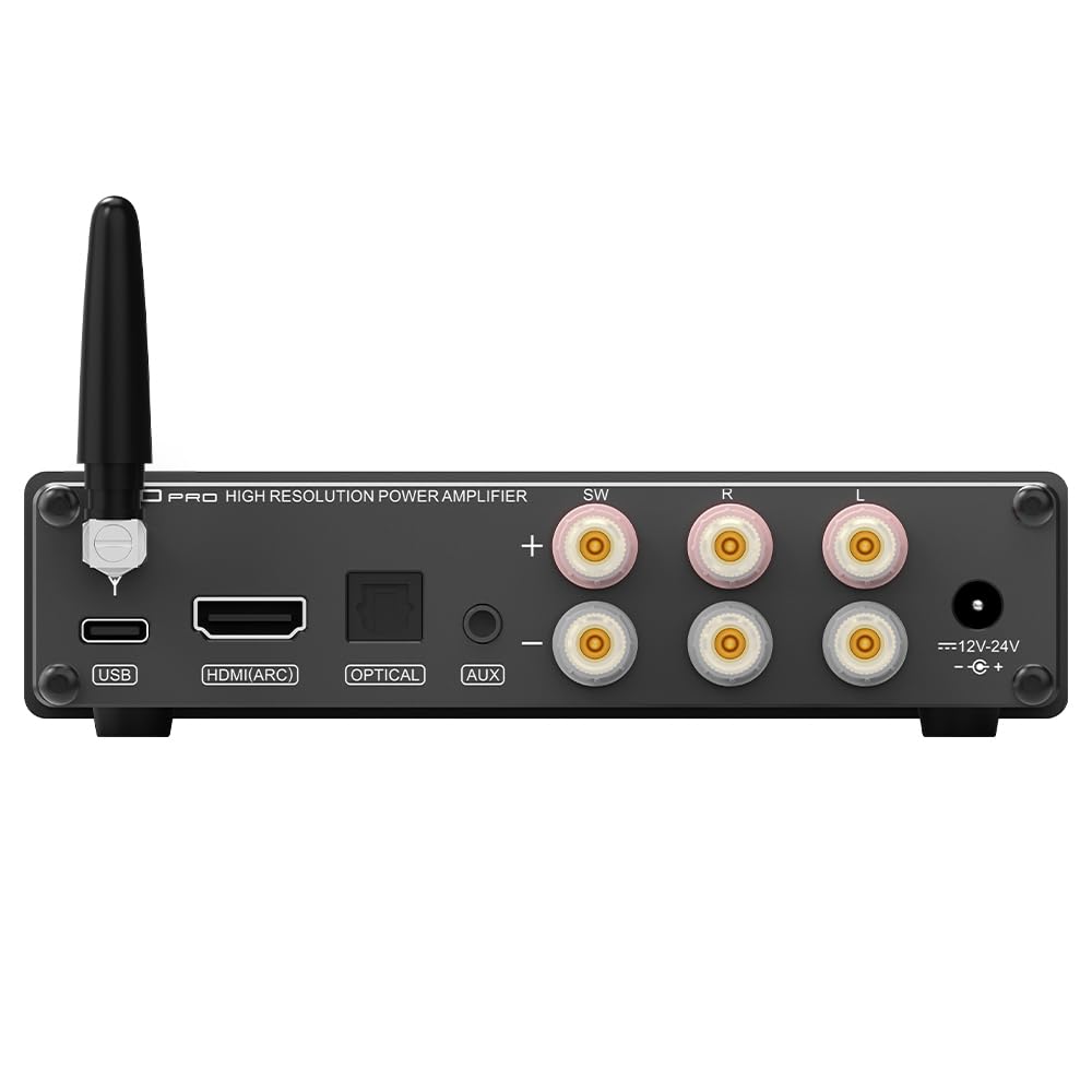 S.M.S.L A50Pro 2.1 Channel HiFi Bluetooth 5.0 Stereo Audio Amplifier with LPF/HPF, 100W Bass Output, HDMI (ARC) Support, MA12070P Chip - Perfect for Home Theater, Gaming & Music Systems