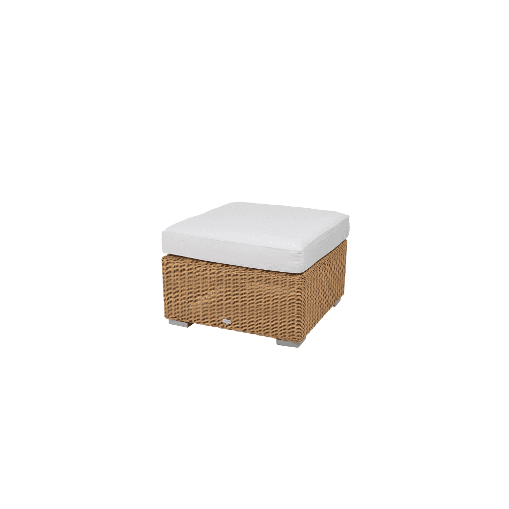 Chester Woven Outdoor Footstool Coffee Table - Stylish & Durable for Patio, Garden, and Poolside Relaxation