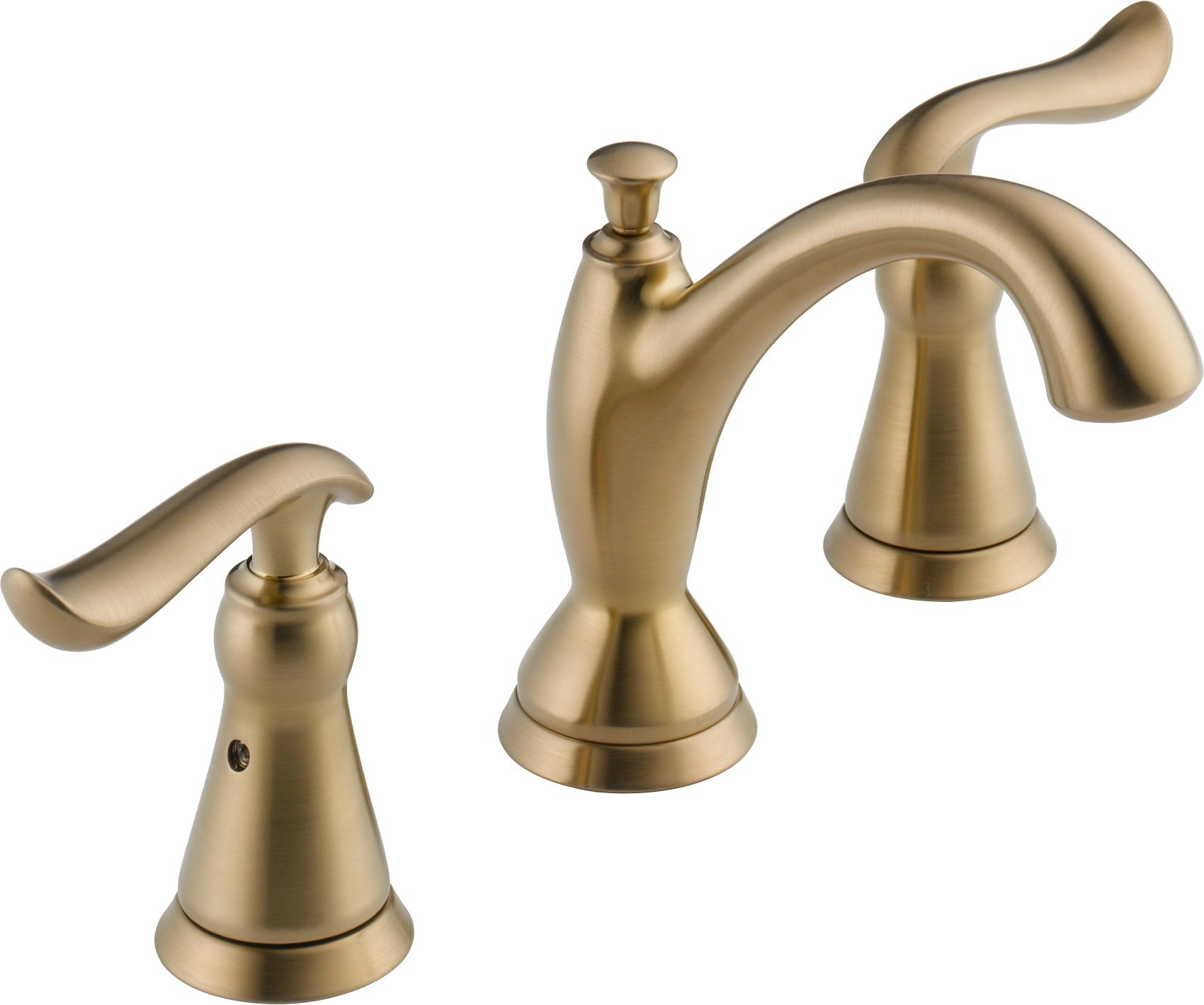 Delta Linden Widespread Bathroom Faucet 3-Hole - Champagne Bronze Gold Bathroom Sink Faucet with Diamond Seal Technology & Metal Drain Assembly (3594-CZMPU-DST) - Perfect for Modern Bathroom Vanities and Powder Rooms