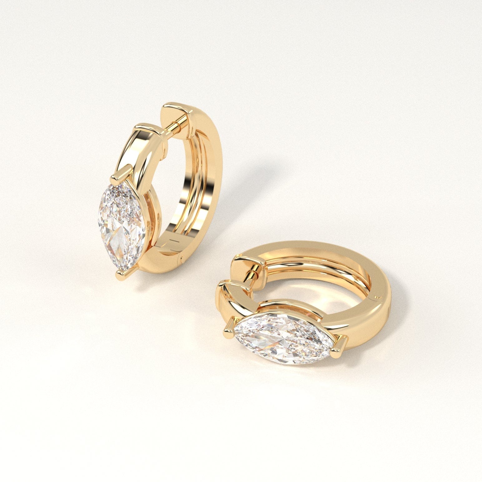 2 Carat Marquise Cut Diamond Hoop Earrings - 14K White Gold Dangle Earrings for Women - Perfect for Weddings, Anniversaries & Special Occasions