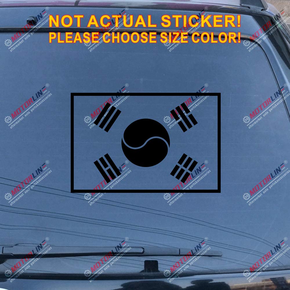 South Korea Flag Sticker Vinyl Decal - Black (81x54cm) for Cars & Windows