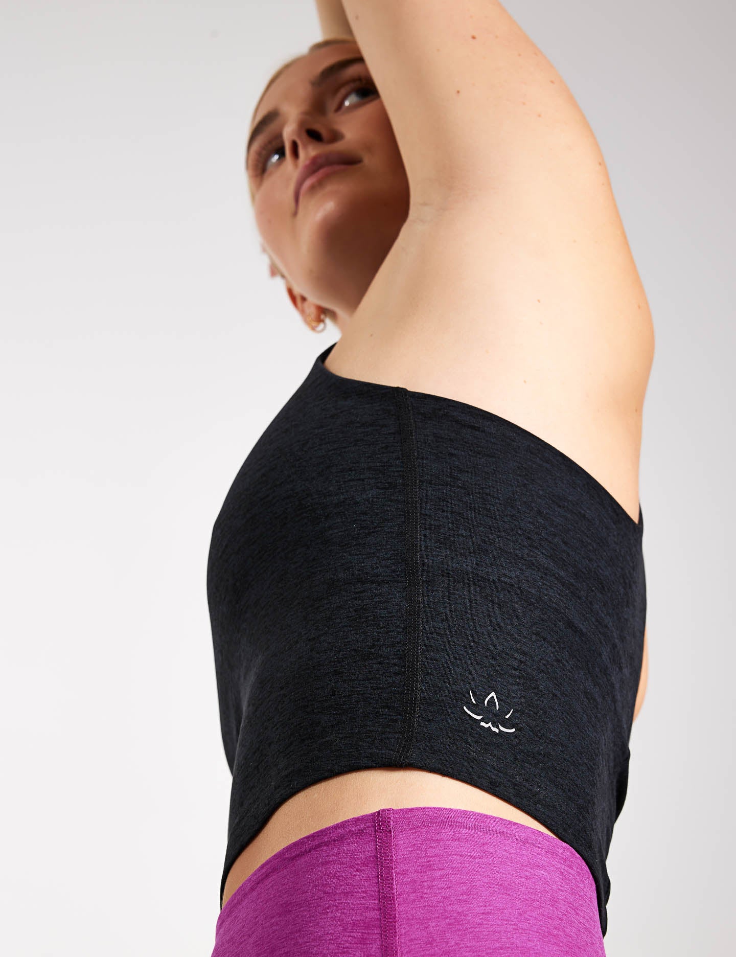 Spacedye Refocus Cropped Tank Top - Darkest Night Color for Women | Yoga, Gym & Casual Wear | Perfect for Workouts and Everyday Fashion