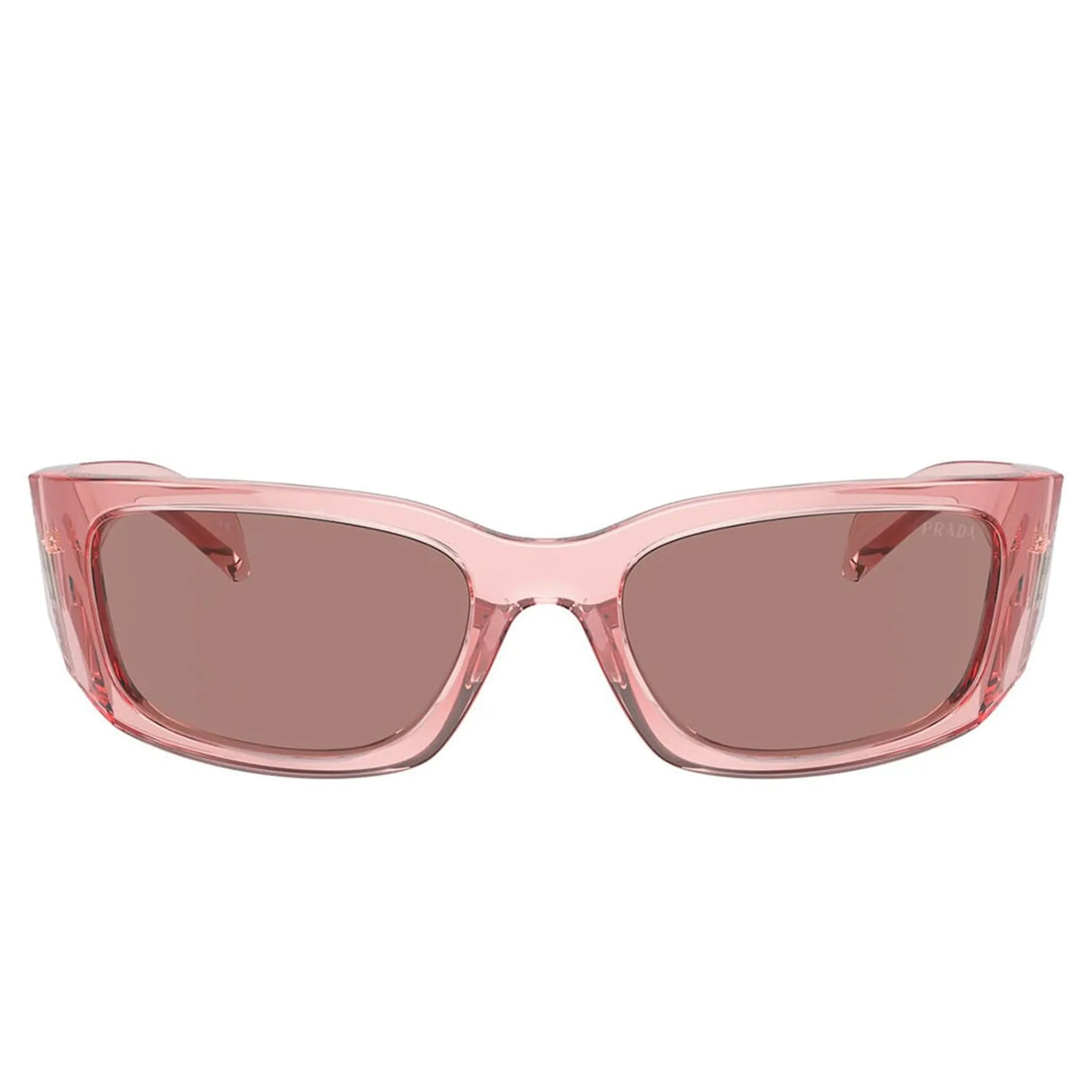 Prada PR A14S 19Q10D Transparent Peach Sunglasses for Women - Luxury Designer Shades for Summer, Beach & Outdoor Fashion - UV Protection Sunglasses for Driving, Travel & Vacation