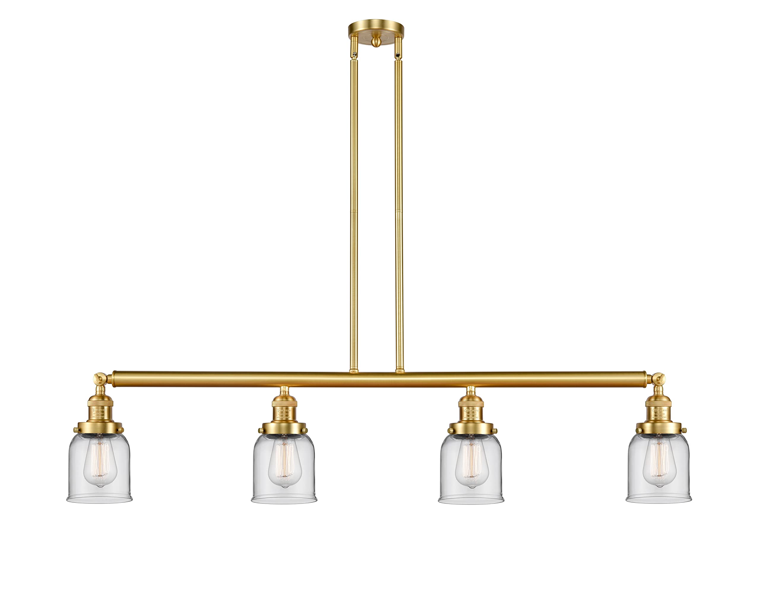 214-SG-G52-LED Small Bell 4 Light Island Pendant Light - Perfect for Kitchen Island, Dining Room, and Bar Lighting