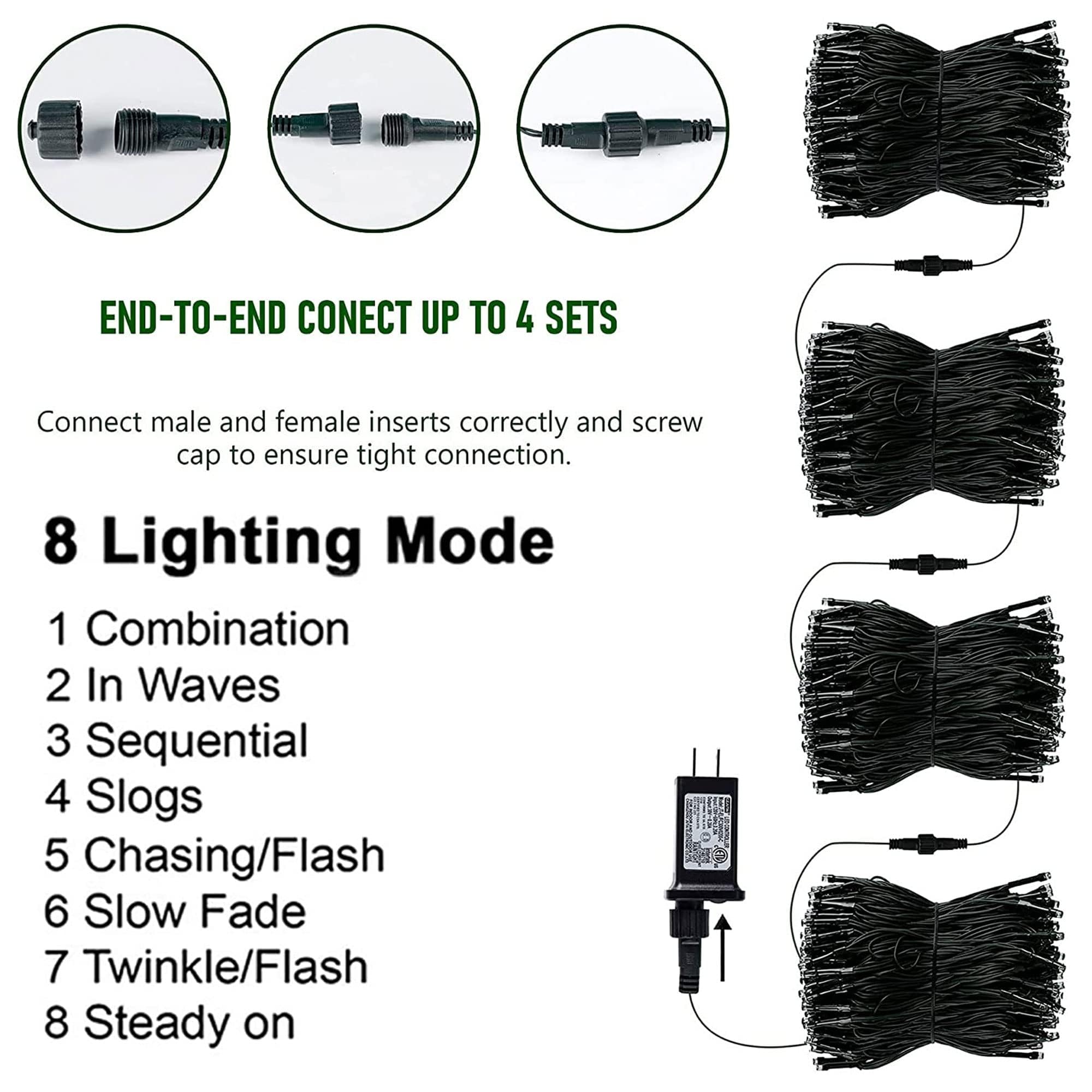 TW SHINE 200 LED 66FT Halloween String Lights - Waterproof Outdoor/Indoor Decor with 8 Lighting Modes for Halloween Party, Yard, Haunted House (Orange & Purple) - Perfect for Halloween Night Decorations, Pumpkin Displays & Spooky Atmosphere Creation