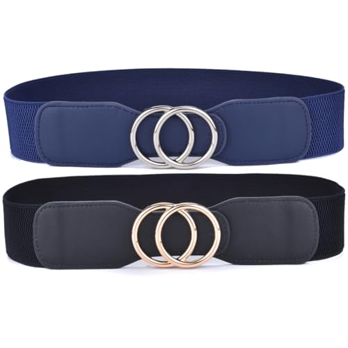 Black and Blue Belts With Gold and Silver Buckles