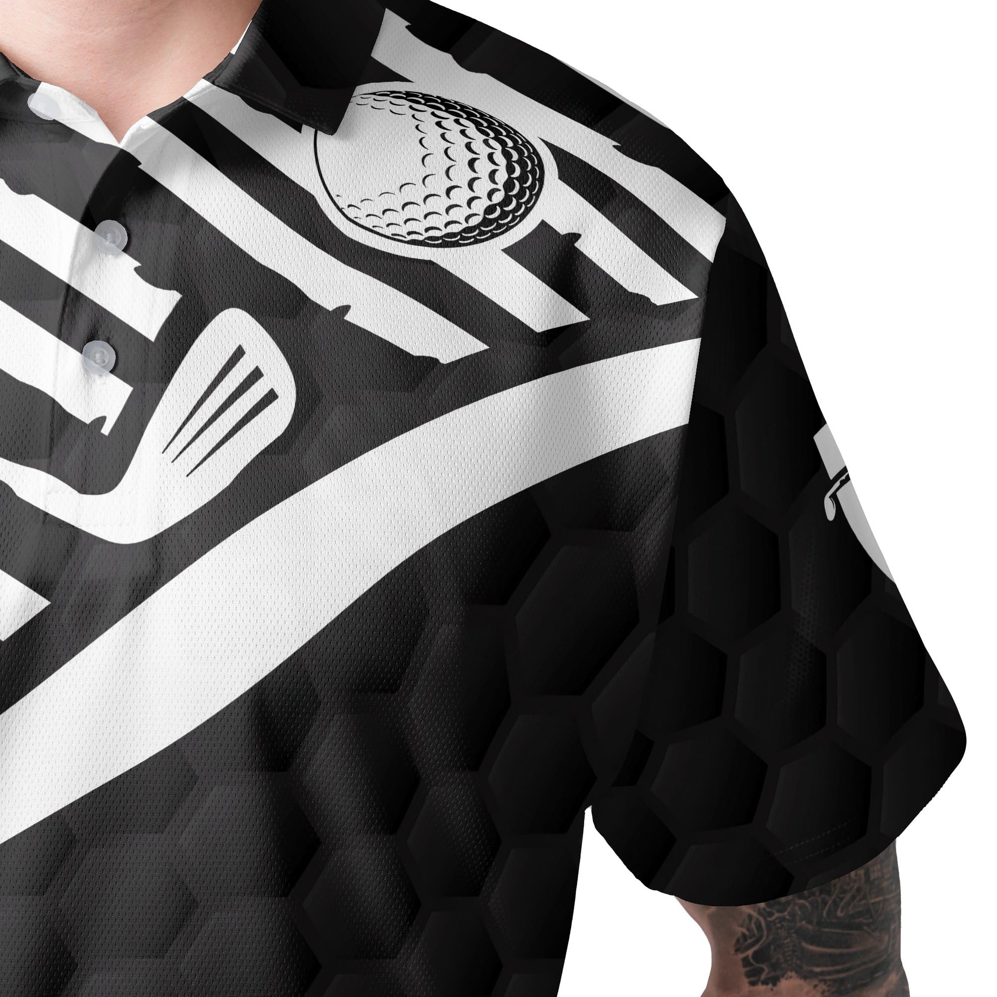 Custom Golf Polo Shirts for Men with Club & Flag Design - Breathable Short Sleeve Performance Shirt for Golfing, Country Club Events & Casual Wear