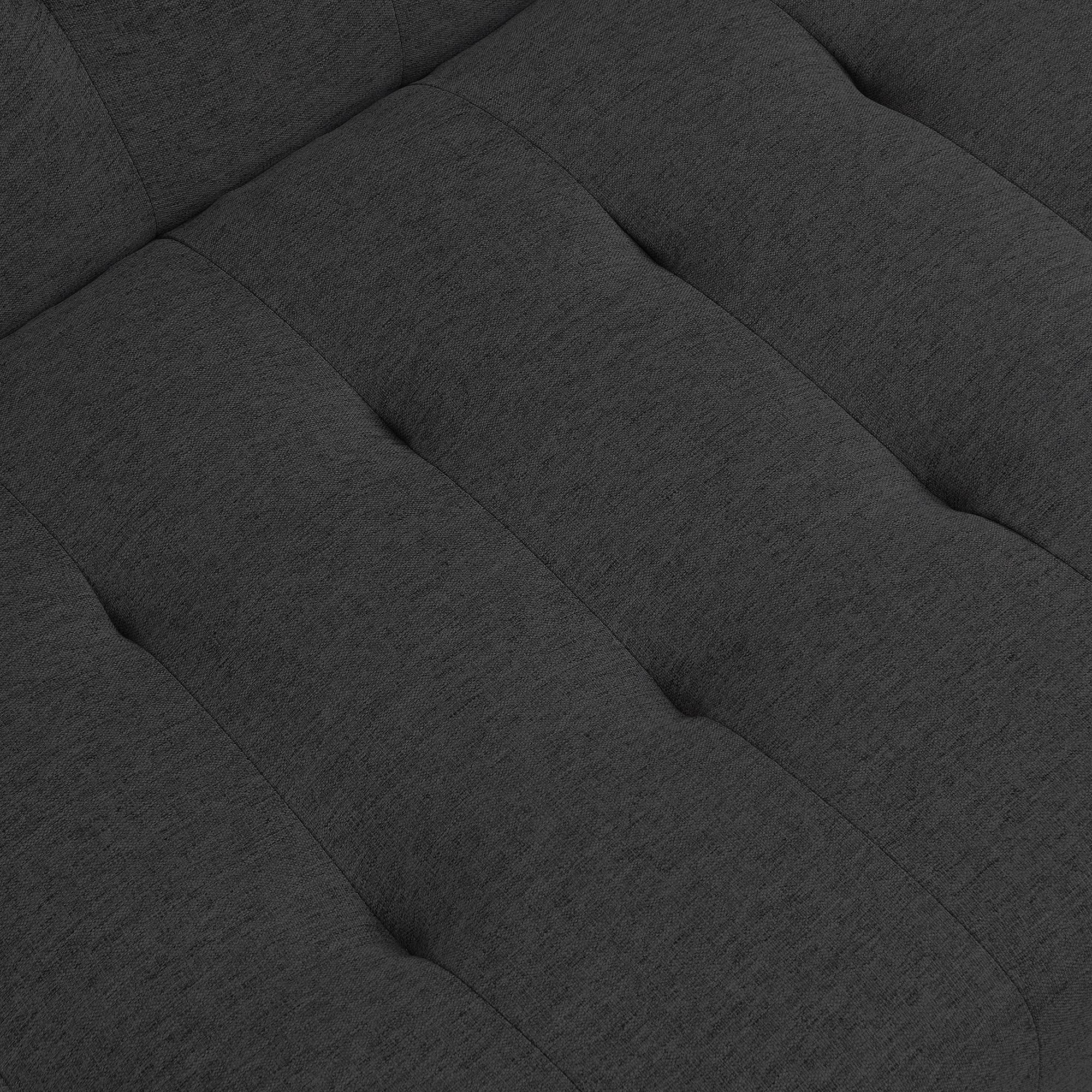 Black Wood Frame Stainless Leg Futon Sofa Bed - Convertible Sleeper for Small Spaces, Guest Rooms & Apartments