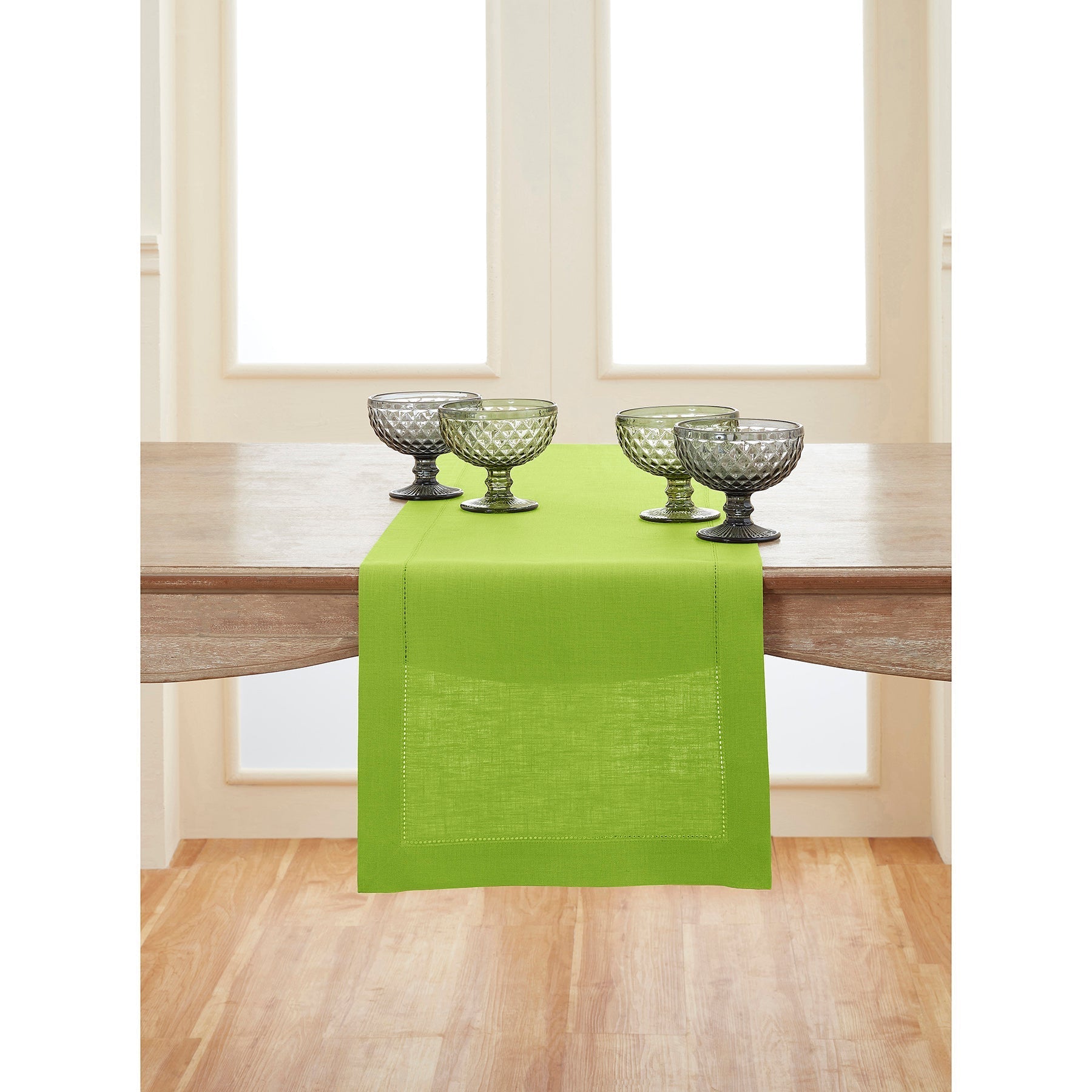 Elegant Classic Hemstitch Table Runner - Premium Linen Dining Table Decor for Weddings, Holidays & Home Decor