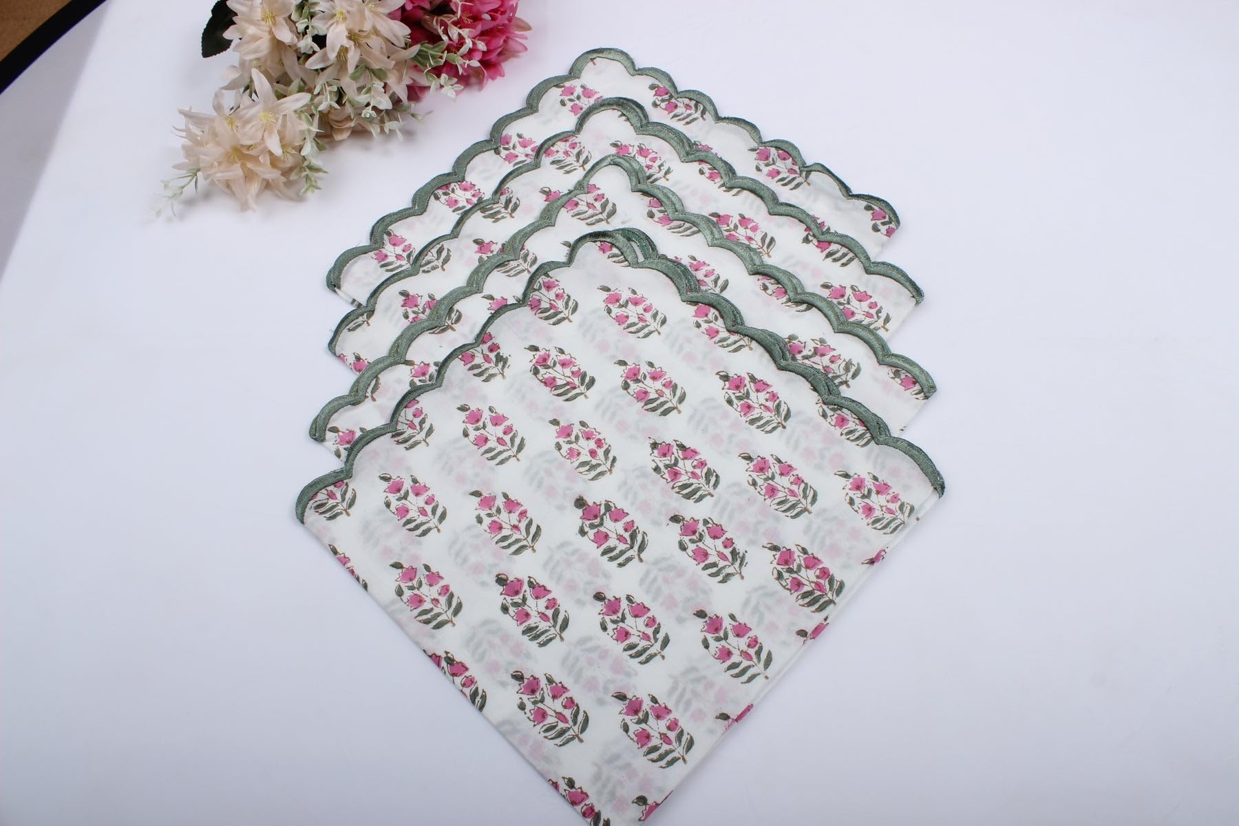 Premium Cotton Embroidery Napkins Set of 4 - 20