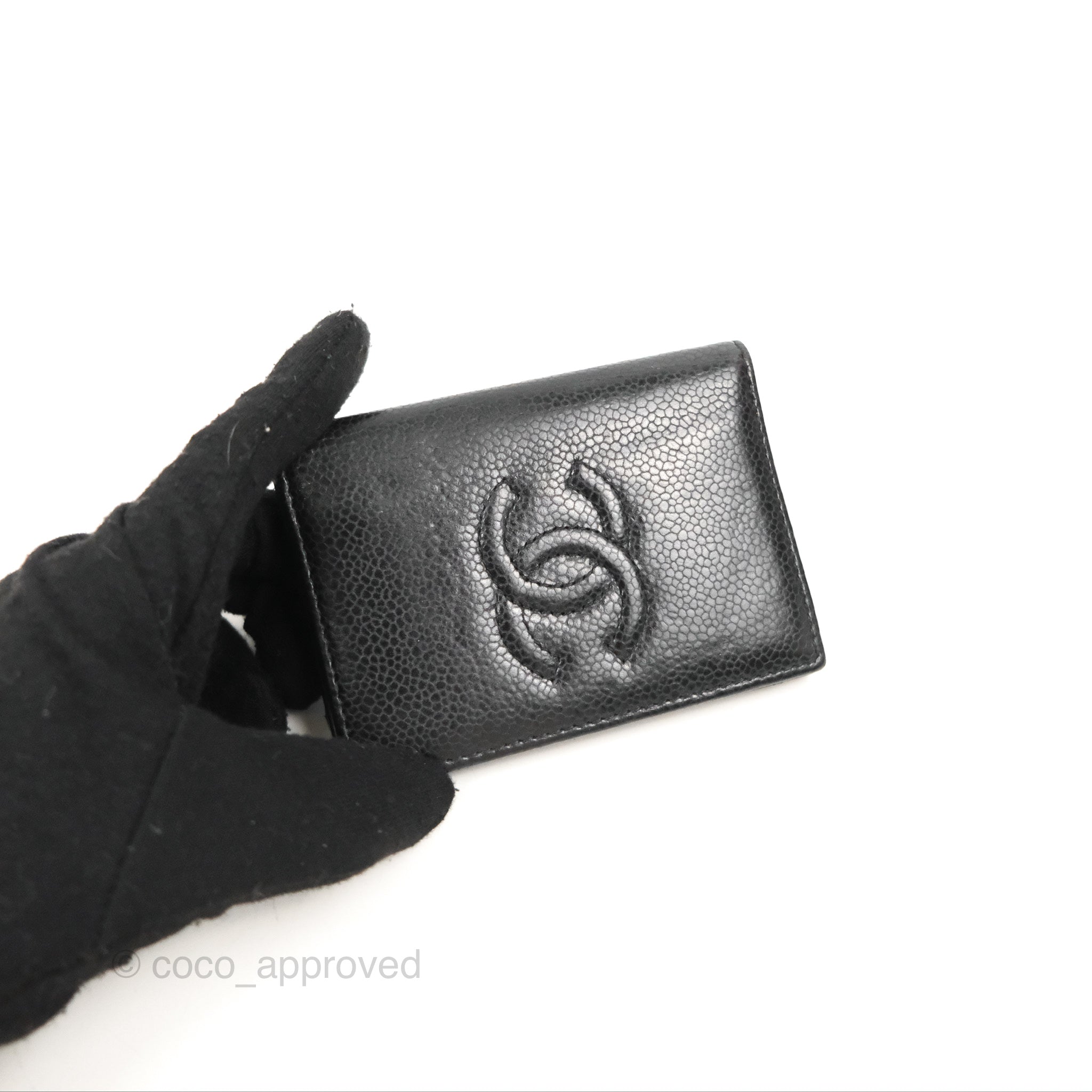 Chanel CC Card Holder Black Caviar Leather Wallet - Luxury Compact Credit Card Case for Women - Perfect for Everyday Use & Travel Accessories