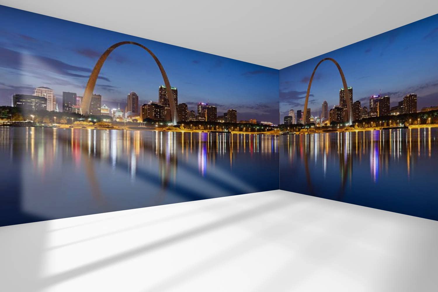 St. Louis Skyline PVC Peel and Stick Wallpaper - Removable Self-Adhesive Wall Mural for Living Room, Bedroom & Home Decor | Easy DIY Wall Sticker for Urban Apartment, Office or Dorm Room