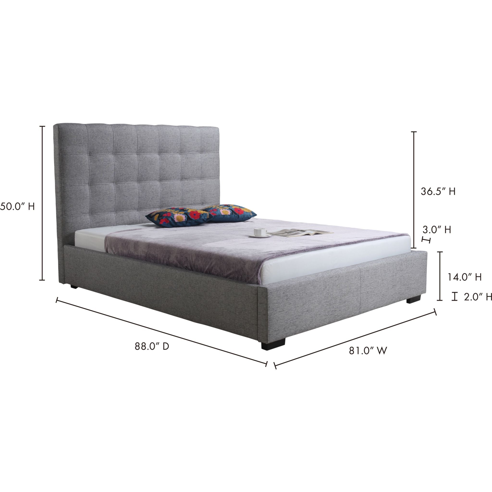 Belle Storage Bed with Underbed Drawers - Queen Size Platform Bed Frame with Ample Storage Space - Perfect for Small Bedrooms, Dorms & Apartments