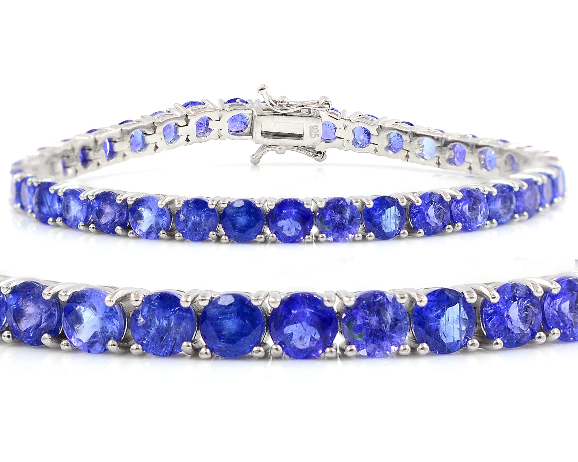 925 Sterling Silver Natural Blue Tanzanite 5mm Round Cut Tennis Bracelet - December Birthstone Jewelry for Women, Wedding Proposal Gift, Christmas Present for Girlfriend, Wife, Anniversary - Perfect for Special Occasions & Everyday Elegance