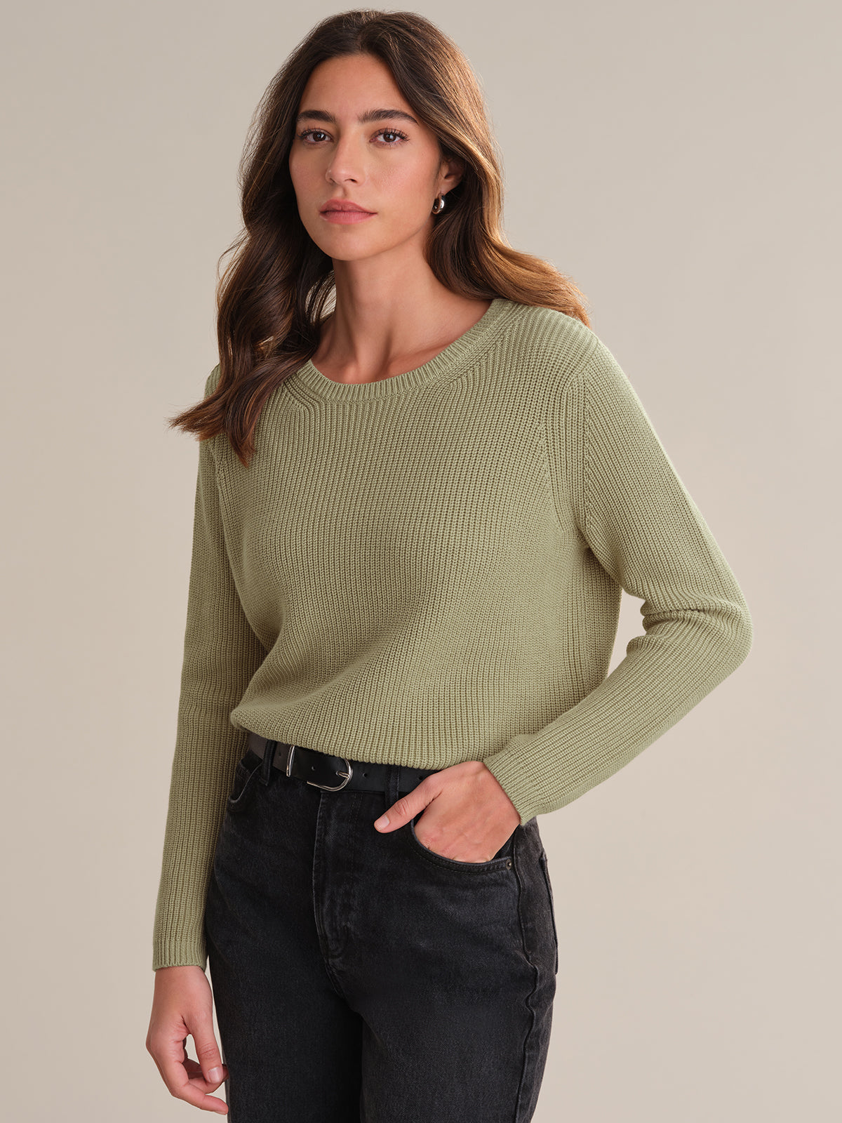 Emma Women's Crewneck Shaker Stitch Cotton Sweater | Soft Casual Knit Pullover | Perfect for Fall Layering & Cozy Winter Outfits