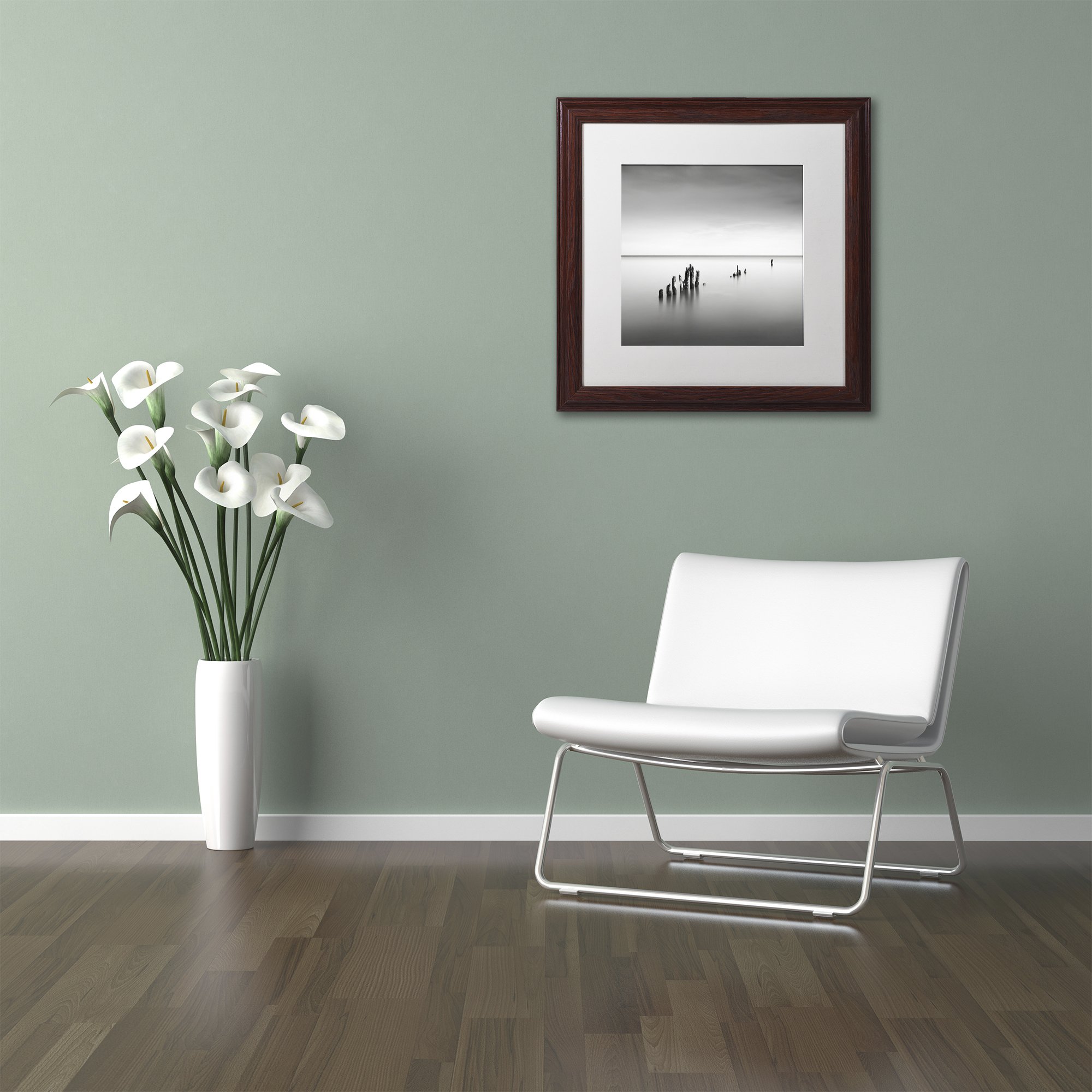 Dave MacVicar Slow Fade Framed Art Print - 16x16 Inch White Matte Wood Wall Decor - Perfect for Living Room, Bedroom & Office Decor