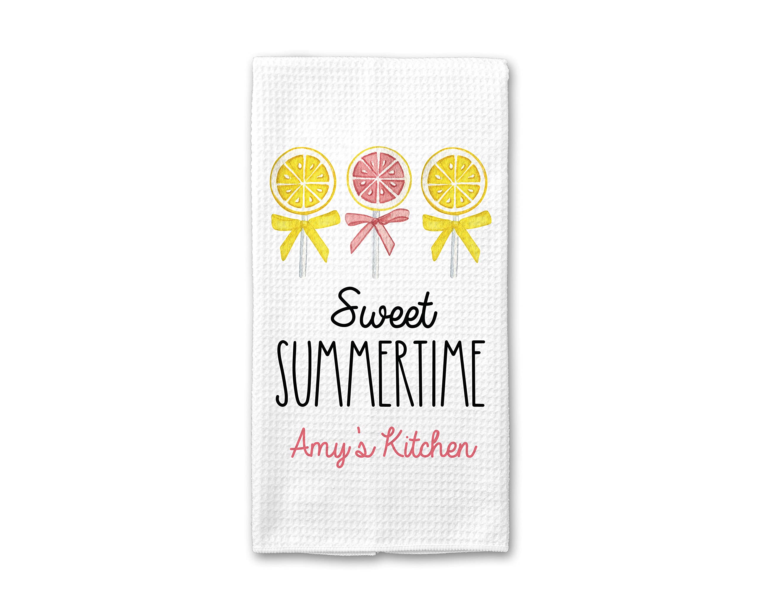 Custom Citrus Lemon Kitchen Towel | Personalized Summer Theme Dish Towel | Seasonal Kitchen Decor | Housewarming Gift for Friend | Perfect for Outdoor Picnics & Summer BBQs