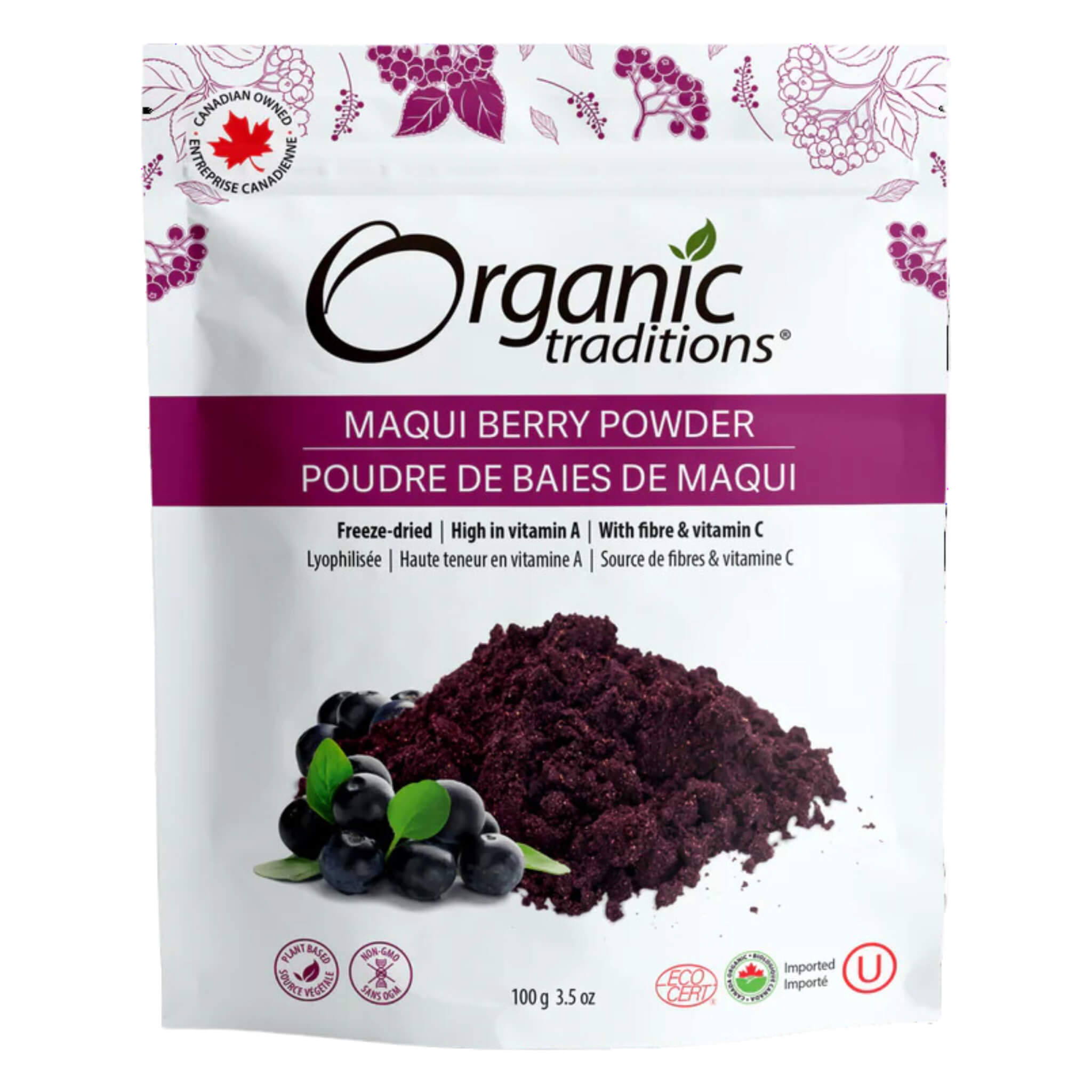Organic Freeze Dried Maqui Berry Powder - Superfood Antioxidant Rich Supplement for Smoothies, Baking & Healthy Recipes - USDA Certified, Non-GMO, Gluten-Free