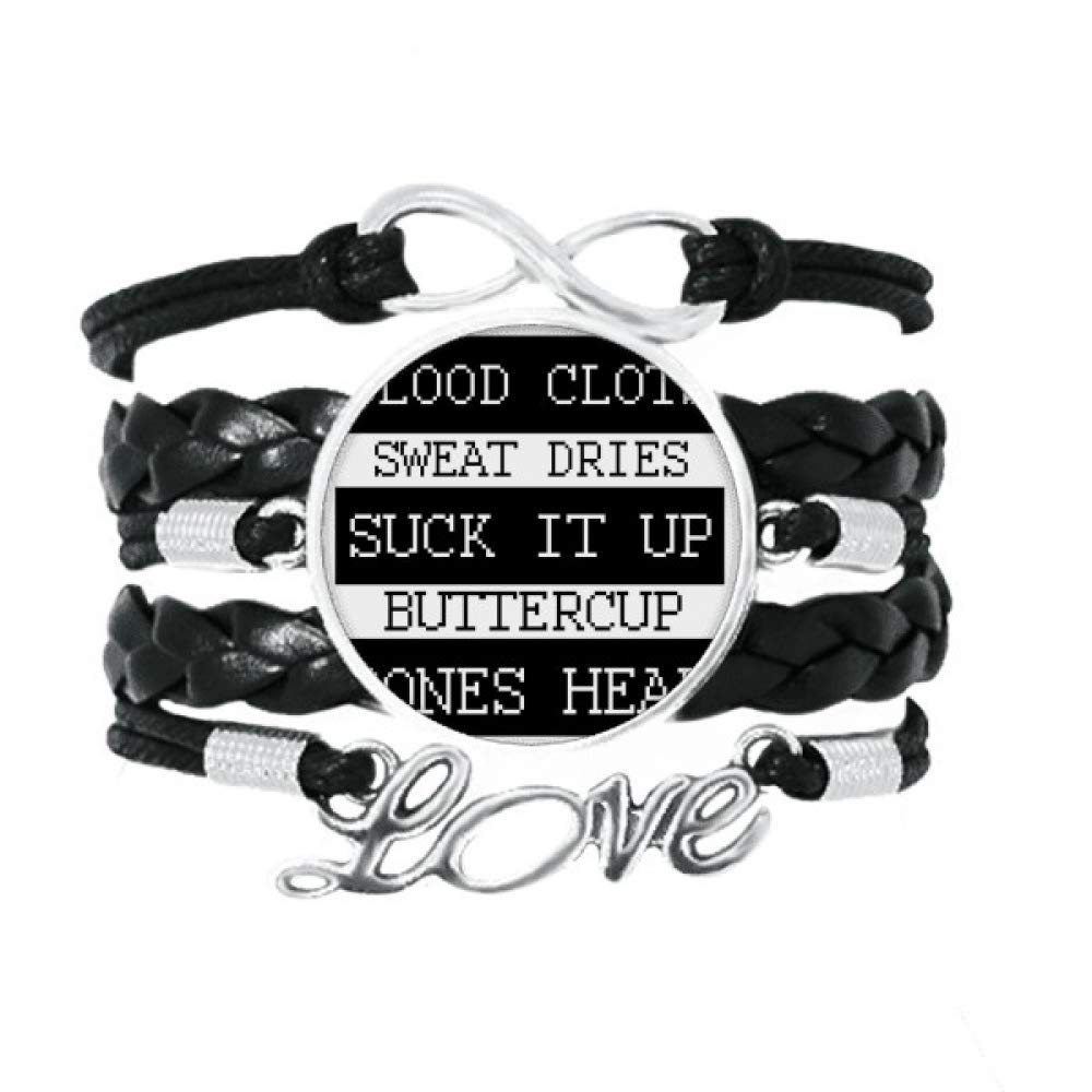 DIYthinker Inspirational Bracelet - 'Blood Clots, Sweat Dries, Bones Heal' Leather Rope Wristband - Motivational Gift for Women & Men - Perfect for Workouts, Recovery & Daily Encouragement