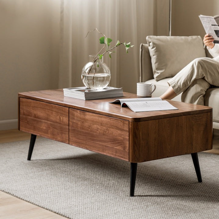 Solid Black Walnut Coffee Table - Handcrafted Wooden Living Room Furniture for Modern Home Decor, Perfect for Lounge, Family Gatherings & Coffee Time